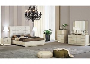 Luxurious High Gloss Melamine Bedroom Furniture King Size Bed