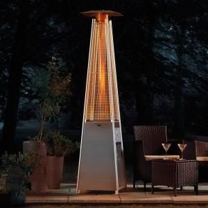 2270mmH silver stainless steel gas real flame pyramid outside patio heaters