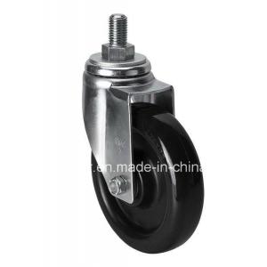 140kg Maximum Load Threaded Swivel PU Caster 5035-66 for Medium Duty 5" Without Brake
