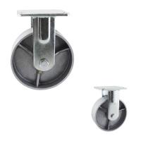 China OEM 6x2 Inch Solid Silver Wheel Heavy Duty Fixed Cast Iron Casters on sale