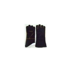 China 14 inch flame / spark Resistant Black Cow Split Leather Welding Gloves / Glove 11110BK wholesale