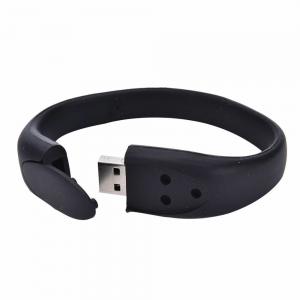 China Silica Gel Branded Usb Wristbands , Wearable Usb Flash Drive Wristband supplier