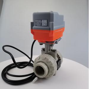 China 1.6MPa PPH UPVC Electric Actuated Ball Valve Wear Resistance  mini motor valve supplier