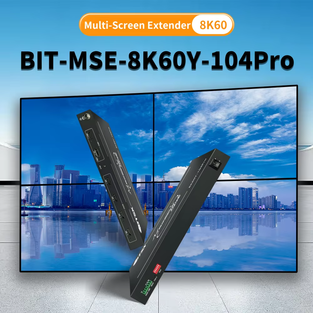 8K60 Multi-Screen Expander with 1 in 4 Out 4K60 HDMI Output and 8K60 Input Resolution for High Clarity Video Wall Control