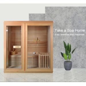 Traditional Dry Indoor Home Steam Sauna Room With Stove And Stone