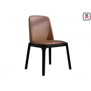 Armless Wood Black Leather Kitchen Chairs , Elegant Light Wood Dining Room Chairs