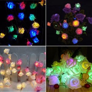 China 2m 20 Led Rose Flower Fairy Lights Festival Battery Operated Flower Lights supplier