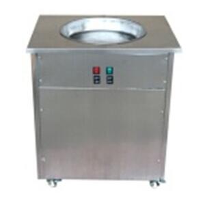 China Green And Health Fried Ice Cream Maker Machine With Single Pot 6 Pans supplier