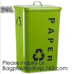Household Metal Tin Garbage /Dust Bin,Metal Dog Pet Food Storage Bin Tin/Galvanized Trash Can/Garbage Bin,Store Supplies