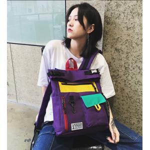 Contrast stitching INS student bag female adoration point Japan and South Korea Department of large-capacity backpack