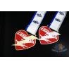 China Heart Shape Die Casting Metal Award Custom Logo Medals Sublimated / Heat Tranfer Printing Ribbon wholesale