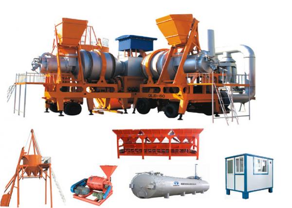 1m3 Output Highway Asphalt Batch Mix Plant , 60tph / 80tph Mobile Drum Mix Plant