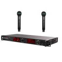 China PLL Synthesized Dual UHF Wireless Microphone Vocal Mic Set 30MHz Band Width on sale