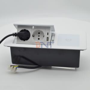 China Desktop Tabletop Power Outlet Hidden Charging Sockets Multi-Connection Pop-Up Socket featuring Wireless Charging EU plug wholesale
