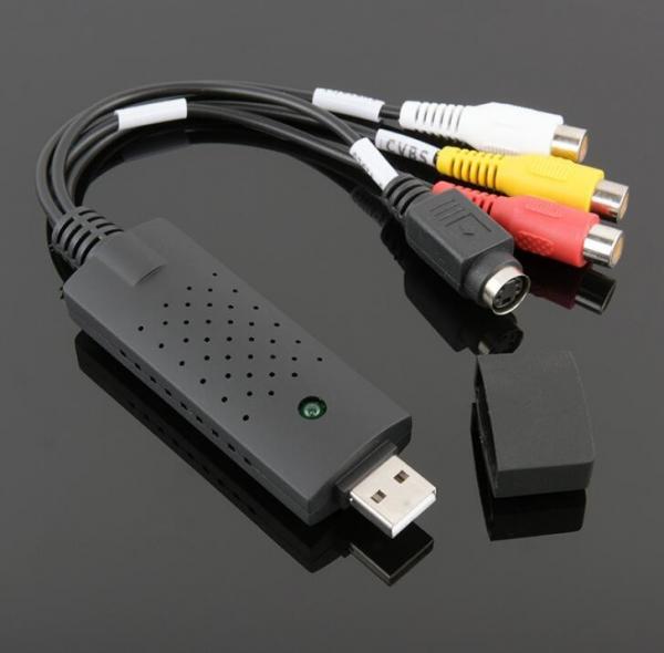Black Cable Cubby Box , One Way USB Video Single Channel AV Signal Capture Data