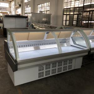 China 1152W 380V 50HZ Cheese Meat Display Cooler  With Front Flip Glass Cover supplier