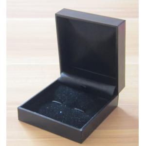 China Rectangular Black Plastic Cufflink Boxes wrapped in Leatherette paper supplier