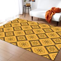 China Colorful Square Mat Black Polyester Fiber Bedroom Floor Carpets Living Room Dining Room Floor Mat on sale
