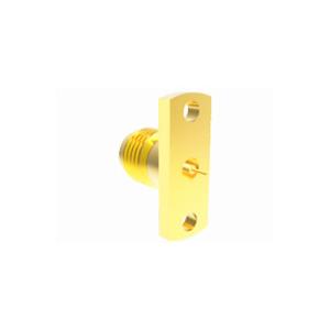 2.4mm 2 Hole Flange Female RF Connector Jack With Cylindrical Contact 0.4mm Pin Terminal