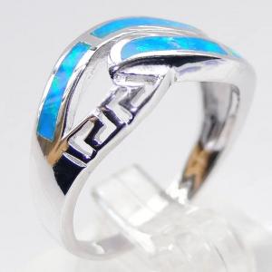 China Sterling Silver Wholesale Jewelry Greek Blue Lab Opal  Wedding Ring Synthetic Opal Jewelry supplier