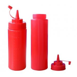 China Good Quality Eco-friendly Pear Shaped Red PP Materail Sauce Bottle supplier