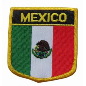 Mexico Flag Twill Background Custom Embroidered Patch 12C Washable