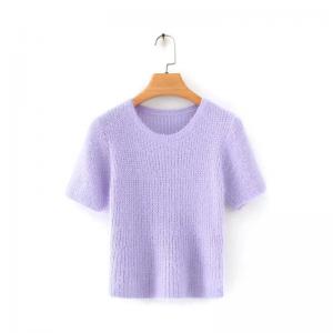 Women's Thin Pullover O Neck Bespoke Sweaters Short Sleeve Sweaters For Summer