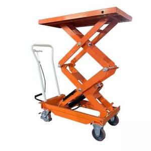 Portable 300Kg Payload Capacity Platform 39.76in * 20.47in Hydraulic Scissor Lift Tables Max Height 62.40in
