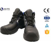 China Construction Site Ppe Safety Boots , Slip On Steel Toe Boots Warehouse Black Leather on sale