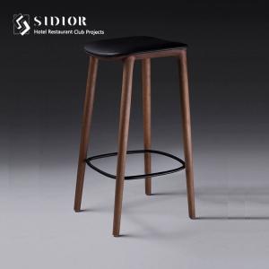 China High Quality Bar Chair, Bar Stool, High Chair, Club Stool Chair, Hotel Chair, Solid Wood Frame, PU Leather Upholstery supplier