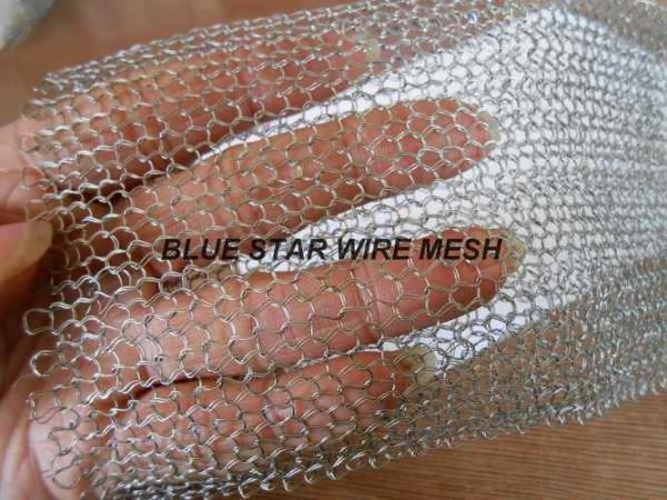 Multi Filament Stainless Steel Knitted Mesh Demiter Pad For Filter Bright Silver