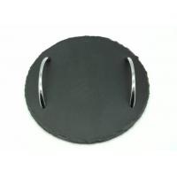 China Natural Edge Slate Serving Tray Round Shape Diameter 22cm For Kitchen on sale