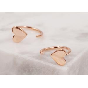 Huggie Hoop 9K Gold Earrings Tiny Heart Shape Dia Inner 8mm Outer 10.5mm