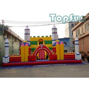 Rocket Launch Centre Jumping Castle 10m x 10m Customized For Amusement Park