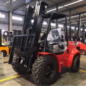 Customised All / Rough Terrain Forklift , 3.5 Ton Red Steel Atv Forklift