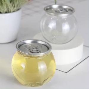 200ml Ball Shape Clear Plastic Cocktail Bottles PET Beverage Cans For Drink Juice Coffee