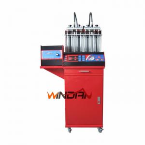 China Four Injectors Fuel Injector Cleaner Machine With Fluid Level Indicator And Discharge Valve supplier