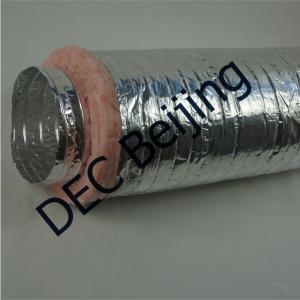 China 16kg Fiberglass wool insulated flexible air duct 10 meter thermal insulated ducting for ventilation wholesale