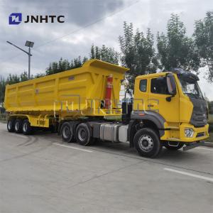 China 1/6 3 Axle 4 Axles Tipper Tractor Side Rear Dump Trailers With Hydraulic Cylinder supplier