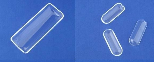 lab using clear semi-circle quartz glass boat with handle customized  size