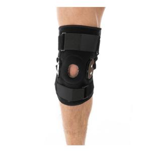 China Adjustable Compression Wrap Patella Gel Pads Knee Brace With Metal Side Stabilizers supplier