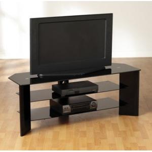 contemporary black tempered glass tv stand xyts-027