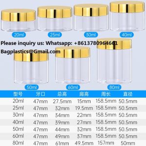 Plastic Jar Container With Lid And Label Refillable Empty Round Clear PET Cosmetic Sample Containers For Lotion, Cream, Ointments, Body Butter, Makeup, Travel Storage