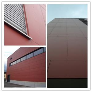Red Fluorocarbon Paint Colorful Fibre Cement Sheet Cladding Interior Sound Insulation