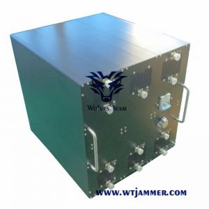 China Military Type Drone Signal Jammer , High Power Draw Bar Box 6 Channels Mobile Phone Signal Jammer supplier