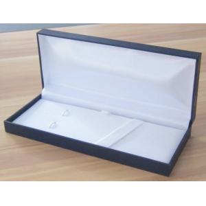 Rectangular Classic Blue plastic pen Boxes packed in Leatherette paper