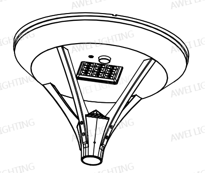 12.8V 36AH Battery Die-cast Aluminum Solar Courtyard Light With Push Button Switch Used In Parks.