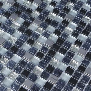 China 300x300mm bathroom glass stone mosaic tile,mosaic wall tiles,blue color supplier