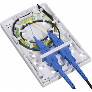 China FTTH 2 Cores Optical Fiber Termination Box PC ABS 2pcs SC Adapters Indoor Or Outdoor supplier