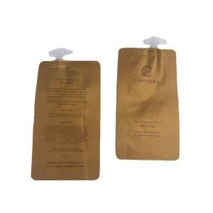 Portable One-Time Use Customized Paper Bags Laminated Foil With cap for shampoo